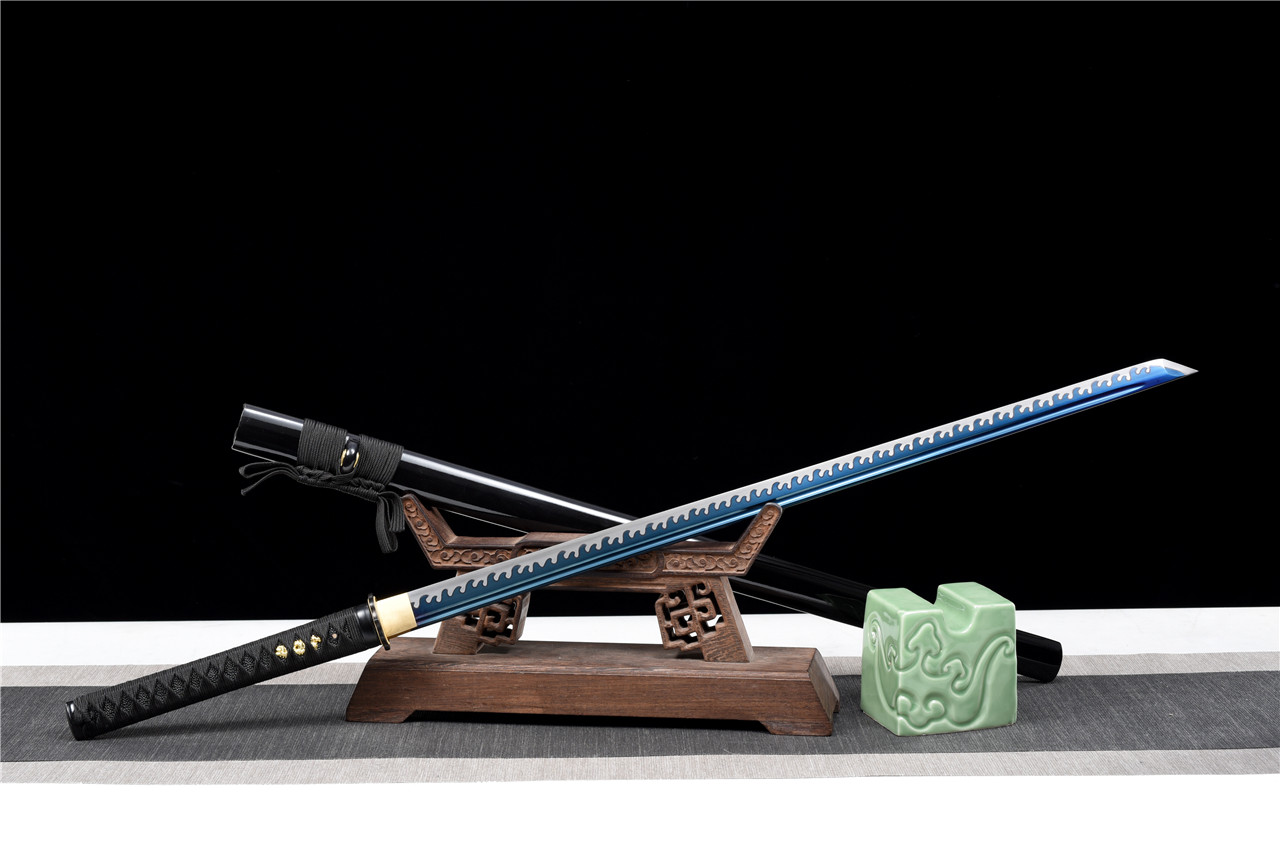 烤蓝武士唐刀|花纹钢|唐刀,日本武士刀,中国日本刀,东洋刀,武士刀图片