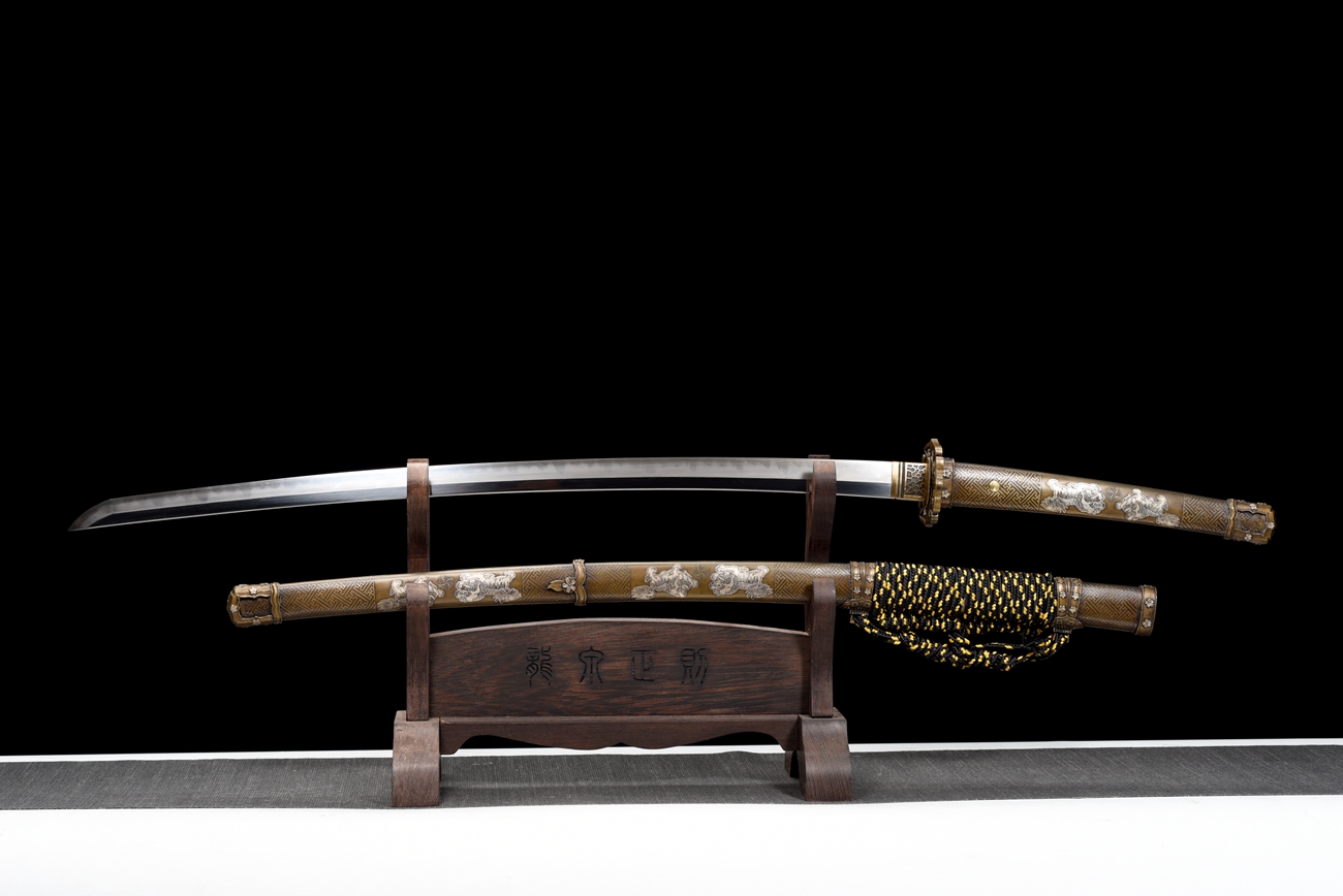 狮子铜鞘太刀|百炼花纹钢|武士刀|,日本武士刀,中国日本刀,东洋刀,武士刀图片